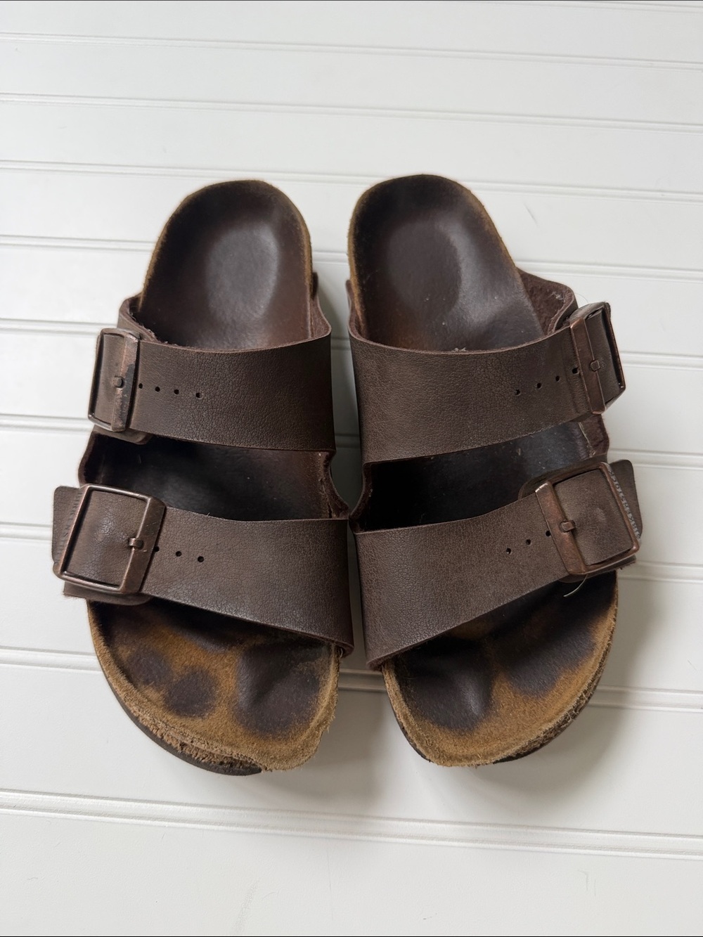 Birkenstock Men’s Brown Leather Two-Strap Sandals